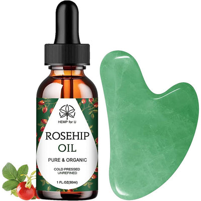 Gua Sha Stone + Rosehip Oil